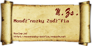 Mosánszky Zsófia névjegykártya